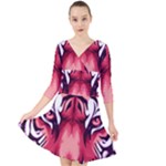 Love the tiger Quarter Sleeve Front Wrap Dress