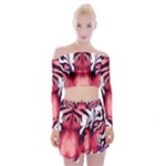 Love the tiger Off Shoulder Top with Mini Skirt Set