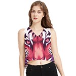 Love the tiger V-Neck Cropped Tank Top