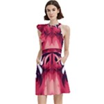 Love the tiger Cocktail Party Halter Sleeveless Dress With Pockets
