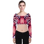 Love the tiger Velvet Long Sleeve Crop Top