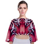 Love the tiger Tie Back Butterfly Sleeve Chiffon Top