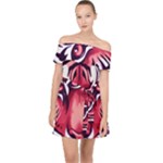 Love the tiger Off Shoulder Chiffon Dress