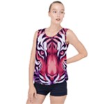 Love the tiger Bubble Hem Chiffon Tank Top