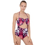 Love the tiger Scallop Top Cut Out Swimsuit