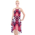 Love the tiger High-Low Halter Chiffon Dress 