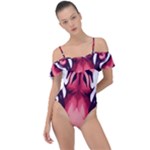 Love the tiger Frill Detail One Piece Swimsuit