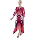 Love the tiger Quarter Sleeve Wrap Front Maxi Dress