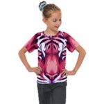 Love the tiger Kids  Mesh Piece T-Shirt
