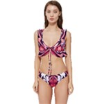 Love the tiger Low Cut Ruffle Edge Bikini Set
