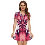 Love the tiger V-Neck High Waist Chiffon Mini Dress