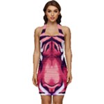 Love the tiger Sleeveless Wide Square Neckline Ruched Bodycon Dress