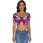 Love the tiger Short Sleeve Square Neckline Crop Top 