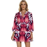 Love the tiger V-Neck Placket Mini Dress