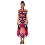 Love the tiger Sleeveless Cross Front Cocktail Midi Chiffon Dress