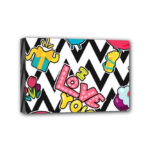 Vector Romantic Love Seamless Pattern Mini Canvas 6  x 4  (Stretched) from ArtsNow.com