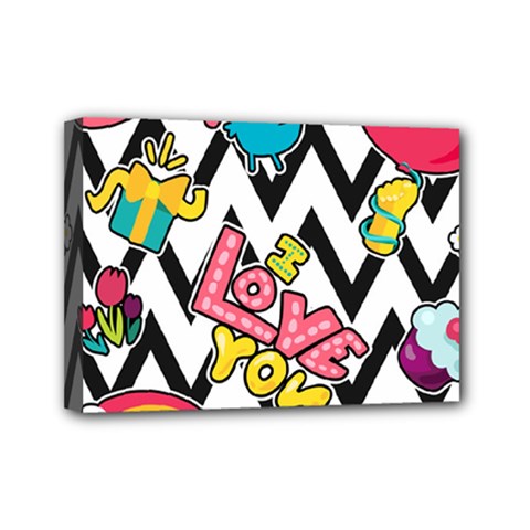 Vector Romantic Love Seamless Pattern Mini Canvas 7  x 5  (Stretched) from ArtsNow.com