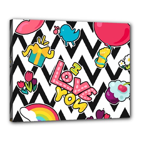 Vector Romantic Love Seamless Pattern Canvas 20  x 16  (Stretched) from ArtsNow.com