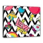 Vector Romantic Love Seamless Pattern Canvas 20  x 16  (Stretched)