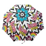Vector Romantic Love Seamless Pattern Folding Umbrellas