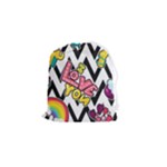 Vector Romantic Love Seamless Pattern Drawstring Pouch (Small)