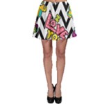 Vector Romantic Love Seamless Pattern Skater Skirt