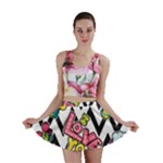 Vector Romantic Love Seamless Pattern Mini Skirt