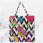 Vector Romantic Love Seamless Pattern Grocery Tote Bag