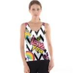 Vector Romantic Love Seamless Pattern Women s Basic Tank Top