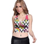 Vector Romantic Love Seamless Pattern Racer Back Crop Top