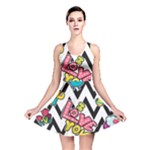 Vector Romantic Love Seamless Pattern Reversible Skater Dress