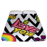 Vector Romantic Love Seamless Pattern Fitted Sheet (Queen Size)