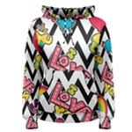 Vector Romantic Love Seamless Pattern Women s Pullover Hoodie