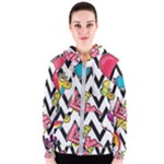 Vector Romantic Love Seamless Pattern Women s Zipper Hoodie