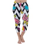 Vector Romantic Love Seamless Pattern Capri Winter Leggings 