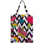 Vector Romantic Love Seamless Pattern Zipper Classic Tote Bag