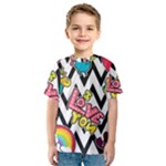Vector Romantic Love Seamless Pattern Kids  Sport Mesh T-Shirt