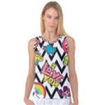 Vector Romantic Love Seamless Pattern Women s Basketball Tank Top
