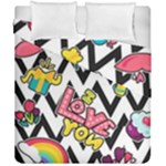 Vector Romantic Love Seamless Pattern Duvet Cover Double Side (California King Size)