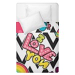 Vector Romantic Love Seamless Pattern Duvet Cover Double Side (Single Size)