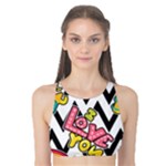 Vector Romantic Love Seamless Pattern Tank Bikini Top