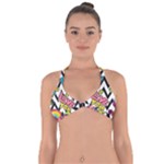 Vector Romantic Love Seamless Pattern Halter Neck Bikini Top