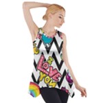 Vector Romantic Love Seamless Pattern Side Drop Tank Tunic