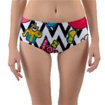 Vector Romantic Love Seamless Pattern Reversible Mid-Waist Bikini Bottoms