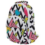 Vector Romantic Love Seamless Pattern Rounded Multi Pocket Backpack