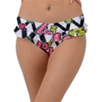 Vector Romantic Love Seamless Pattern Frill Bikini Bottoms