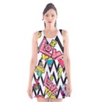 Vector Romantic Love Seamless Pattern Scoop Neck Skater Dress