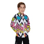 Vector Romantic Love Seamless Pattern Kids  Windbreaker