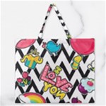 Vector Romantic Love Seamless Pattern Zipper Large Tote Bag