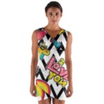Vector Romantic Love Seamless Pattern Wrap Front Bodycon Dress